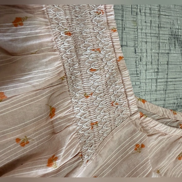 Ana Floral Print Smocked Square Neck Blouse Top Size Medium - Picture 10 of 10